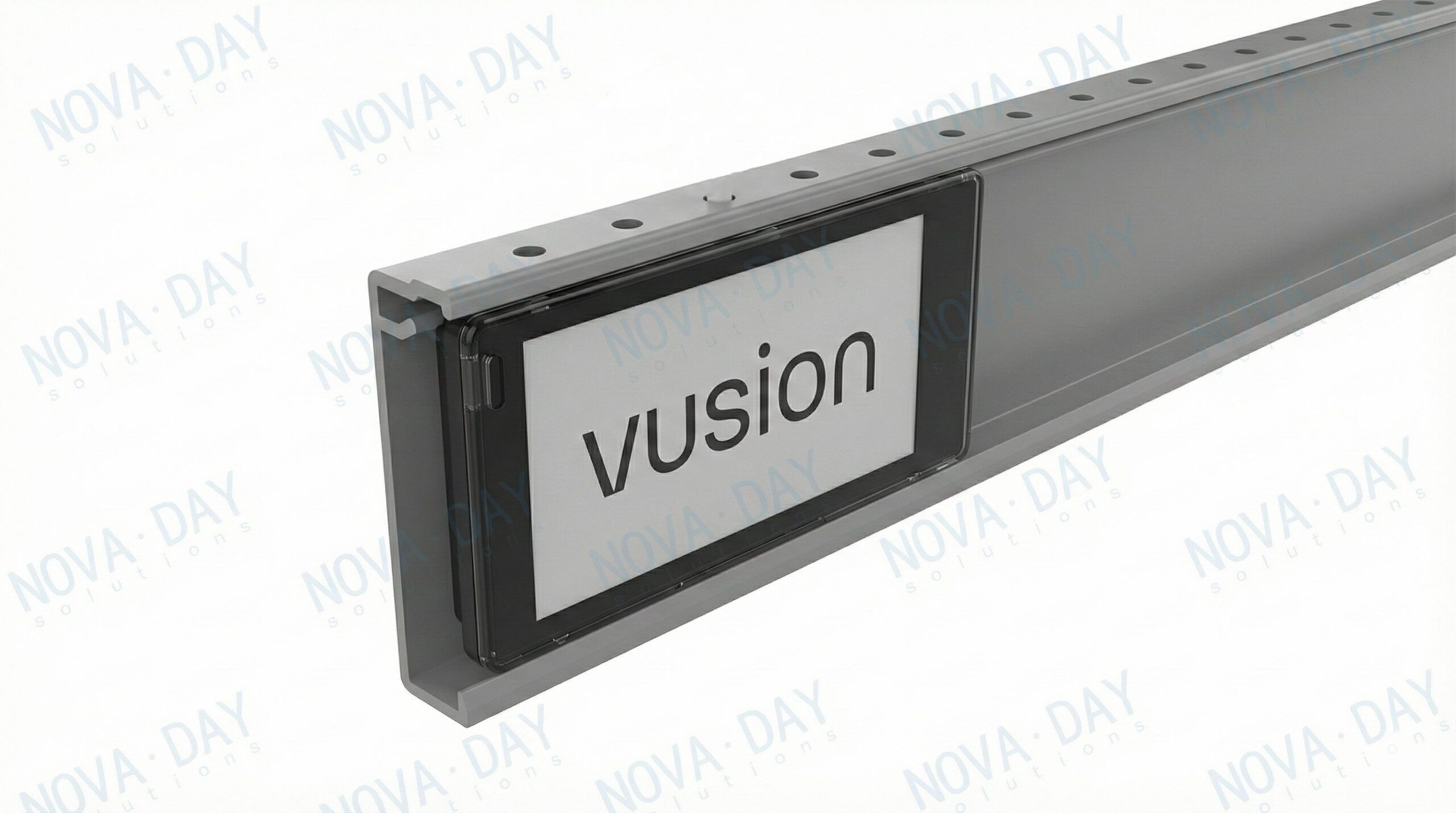 plastic esl mounting rail for vusion easylock electronic shelf labels.